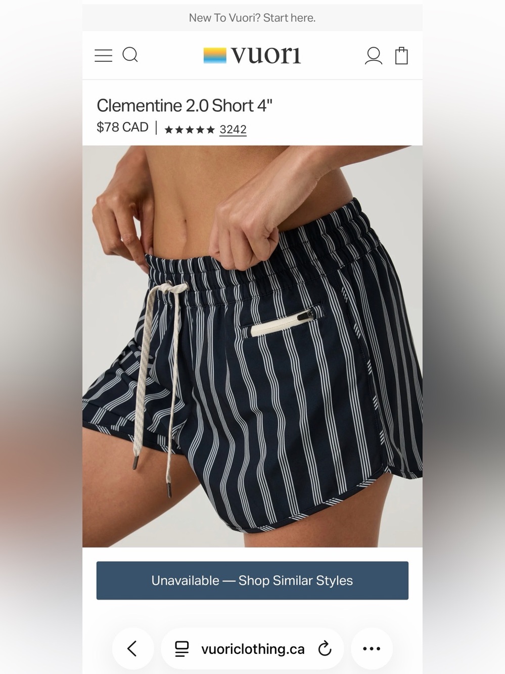 NWT Vuori Clementine 2.0 Short 4” 🔥